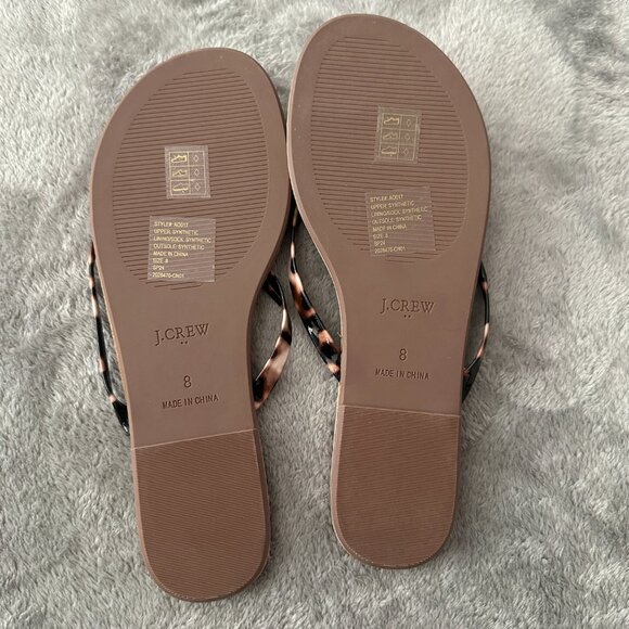 J. Crew Factory Easy Summer Flip Flops 8 Women's Tortoise Shell Sandals - Picture 4 of 5